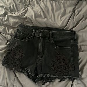 Size 8 American Eagle black denim shorts